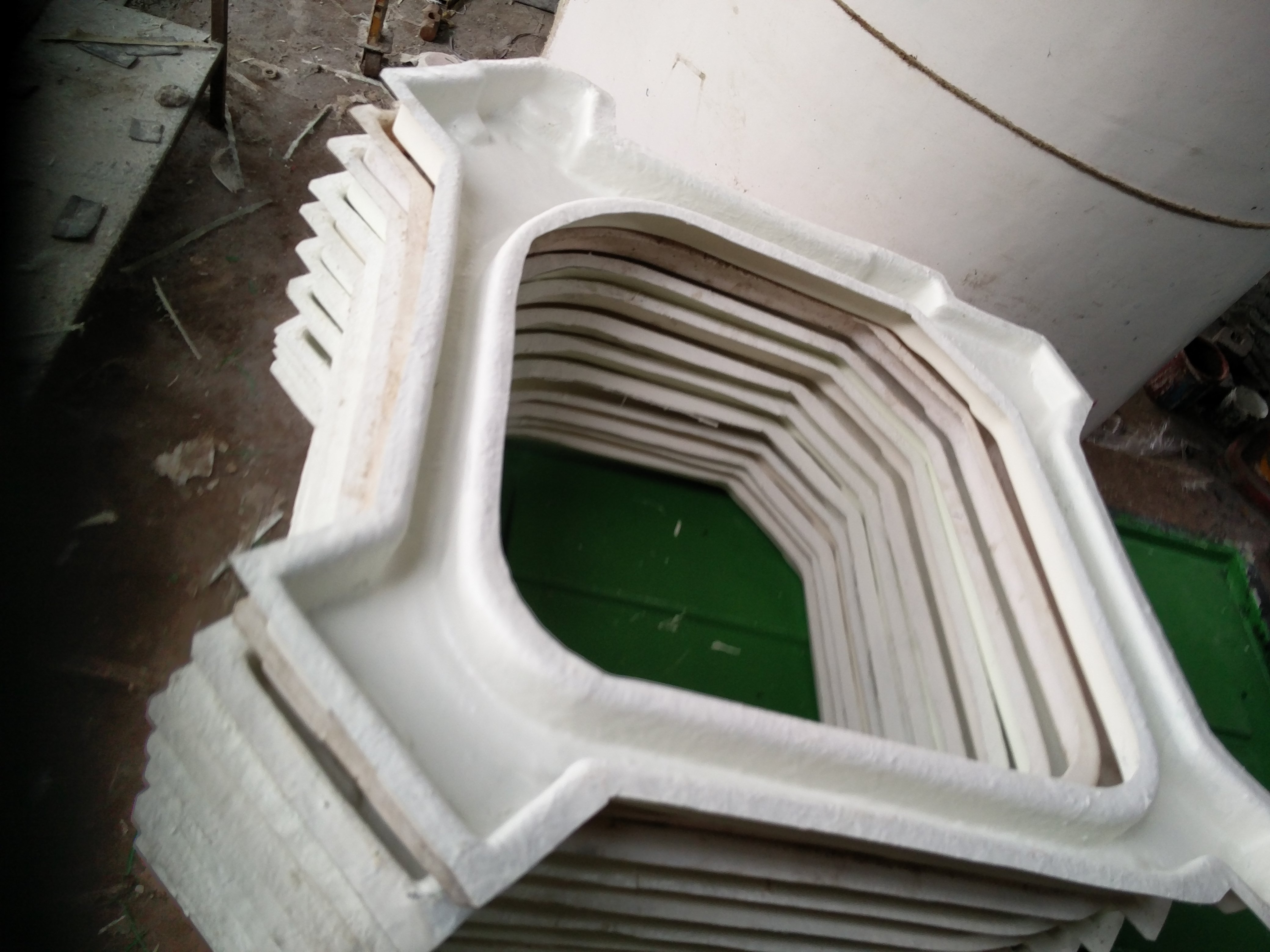 Fiberglass dip tray for HVAC plant