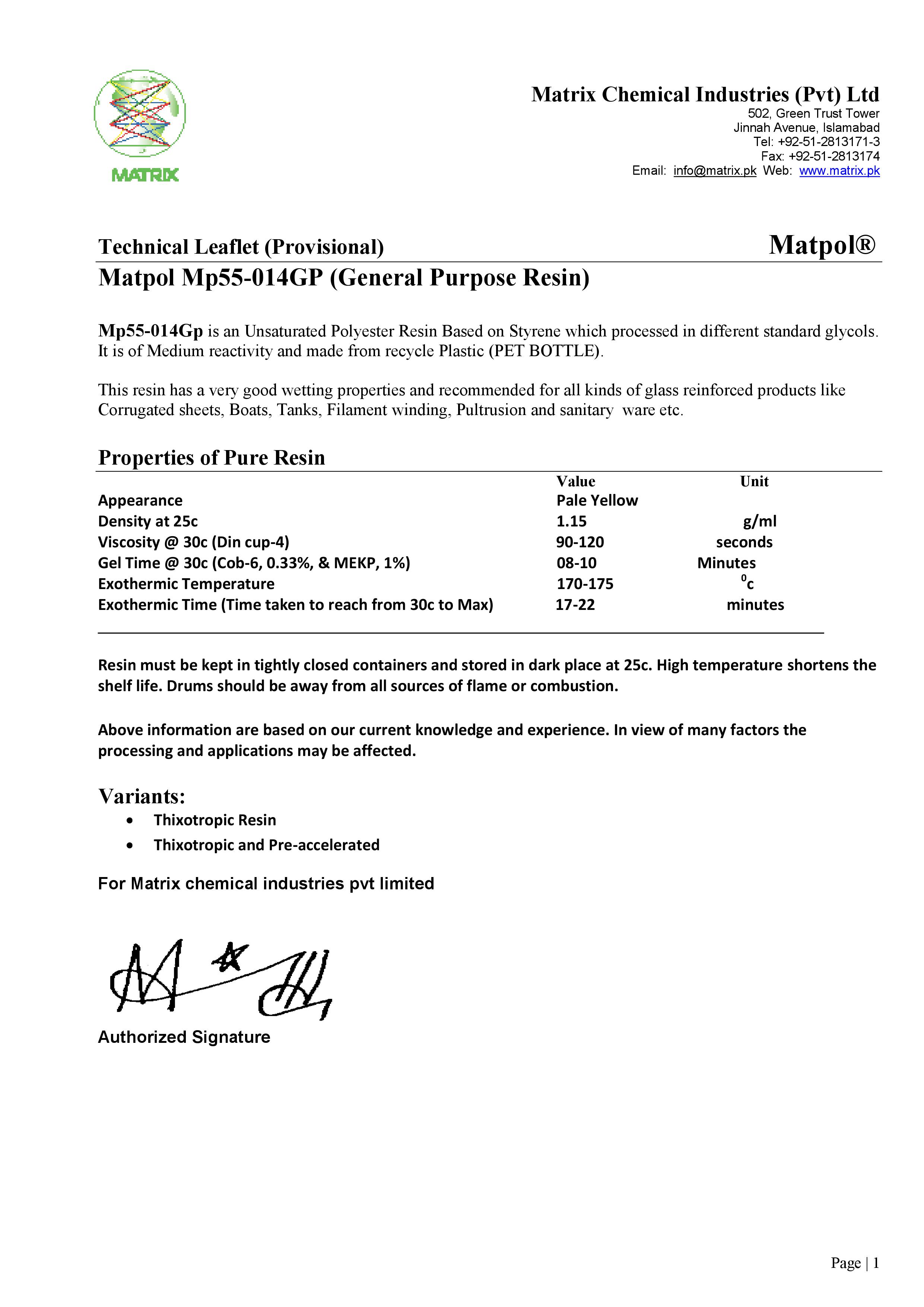 Matpol Mp55-014GP (General Purpose Resin)